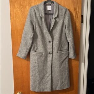 Gray Wool Blend Coat for Women